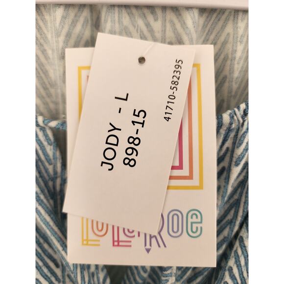 Lularoe Womens Large NWT Jody Blue & White Print Dress Peasant Bohemian - Picture 5 of 7